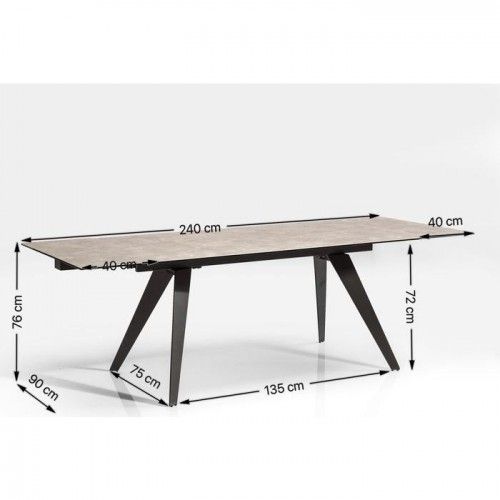 AMSTERDAM DARK ceramic extending table 160-240 cm