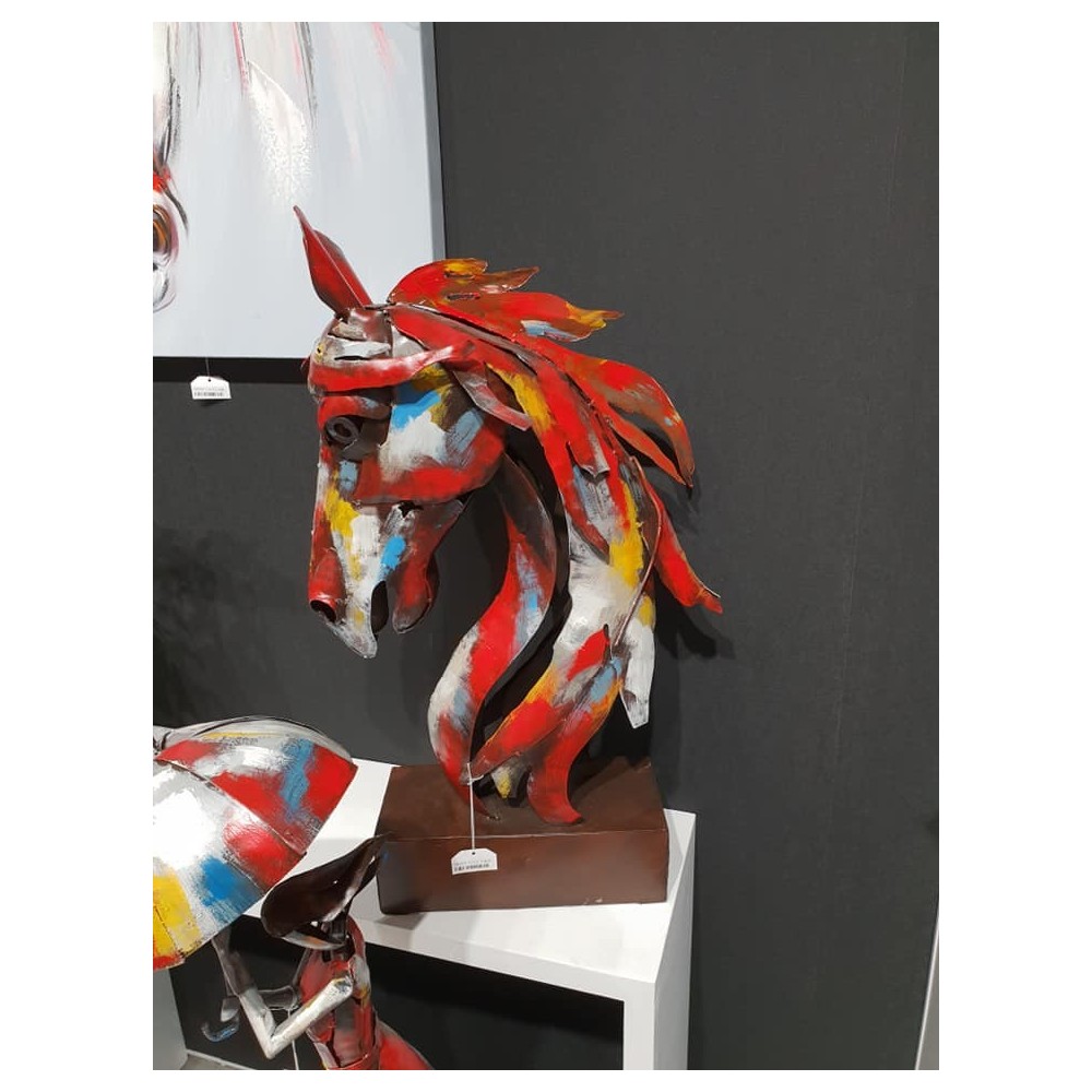 Testa di cavallo metallo multicolore