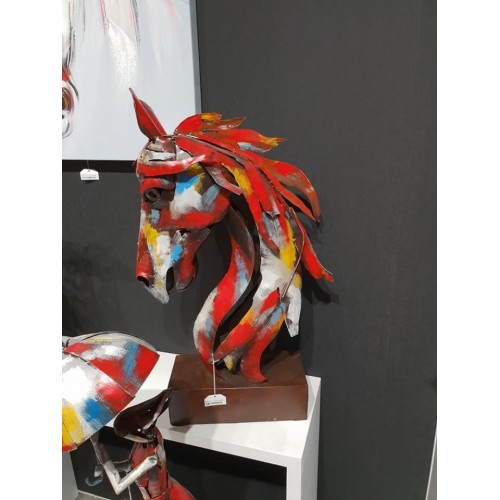Testa di cavallo metallo multicolore