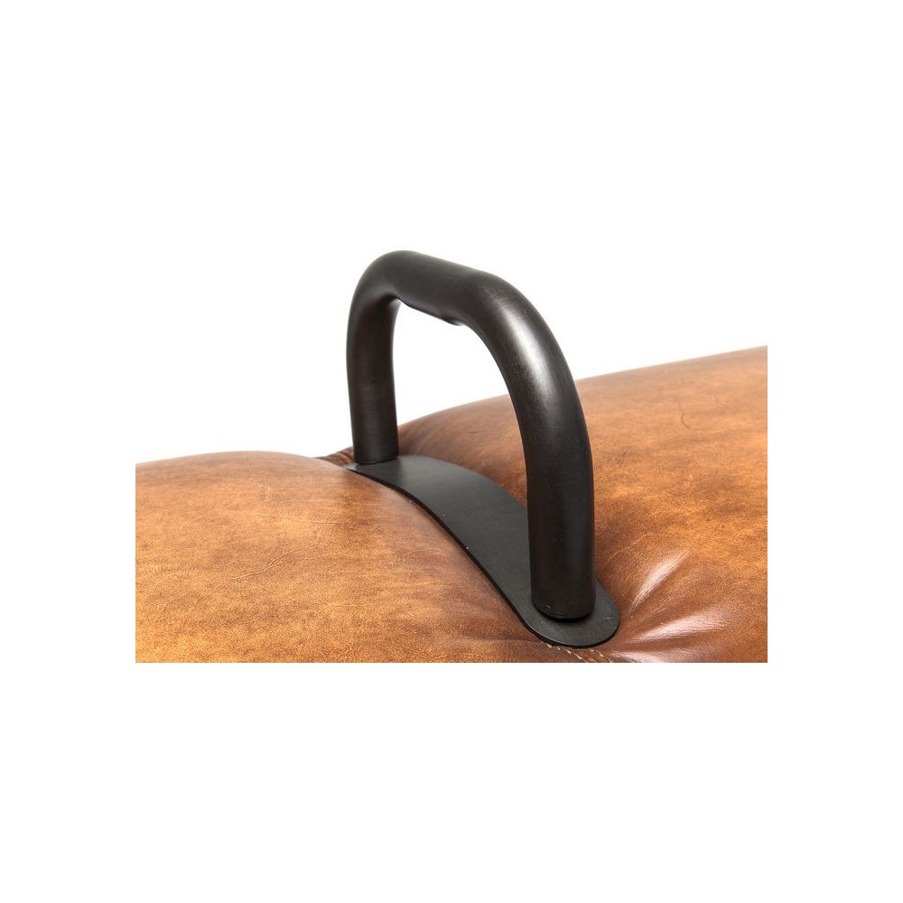 BANC STYLE CHEVAL D'ARCONS CUIR MARRON GABBY KARE DESIGN