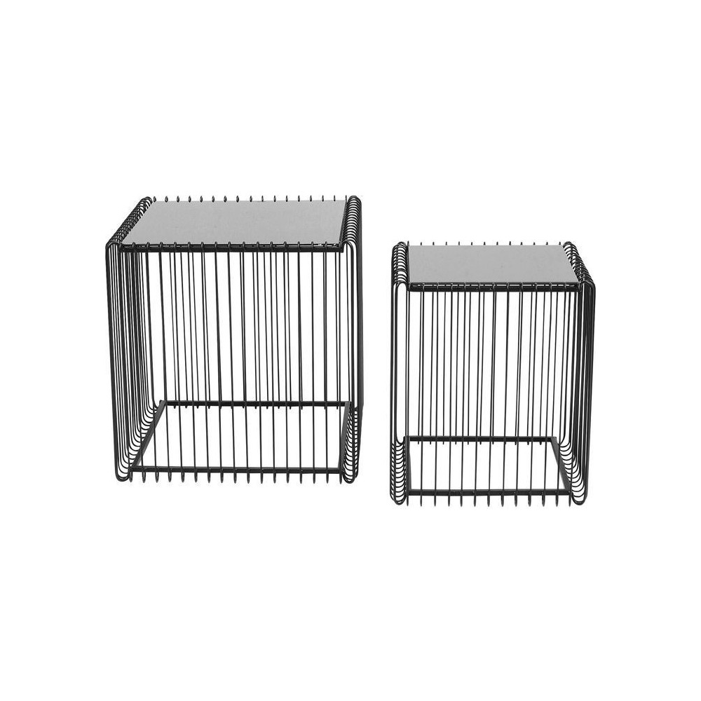 Set of 2 black WIRE side tables
