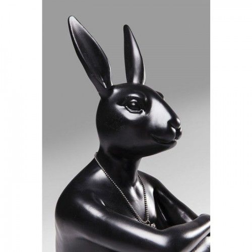 Schwarze dekorative Hasenfigur HASE