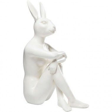 Coelho branco de coelho decorativo figurina