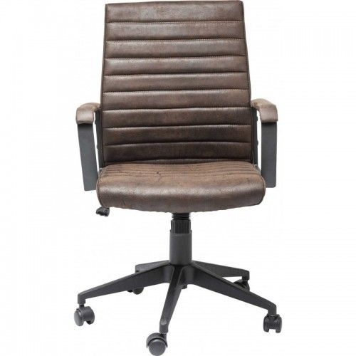 Cadeira de escritório LABORA revestimento castanho efeito couro KARE Design — vista frontal