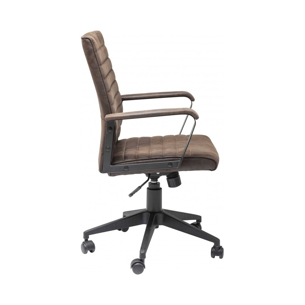 Silla de oficina LABORA tapizado marrón efecto cuero KARE Design — vista lateral