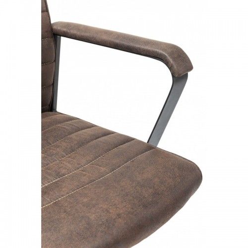 Bureaustoel LABORA bruine bekleding met lederlook KARE Design — close-up van de armleuning