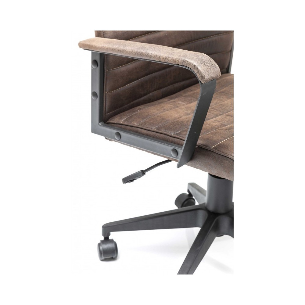 Office chair LABORA brown leather-look upholstery KARE Design — leg detail