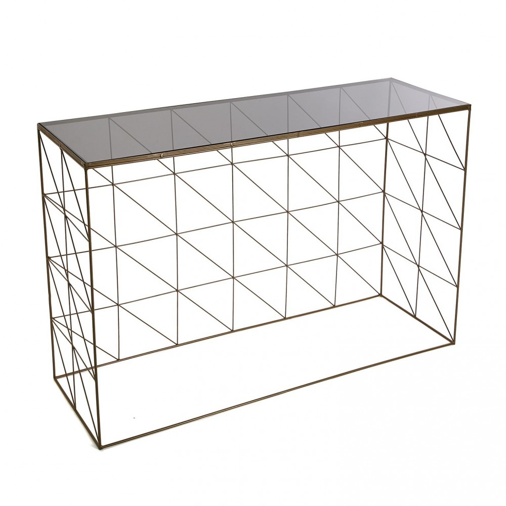 100 cm de vidro e cromo console entrada