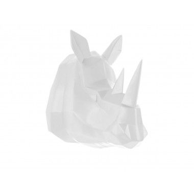 Cabeça de rinoceronte de origami branco