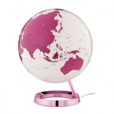 Globo Luminous Terra Design Rosa Rosa Branco na cor rosa