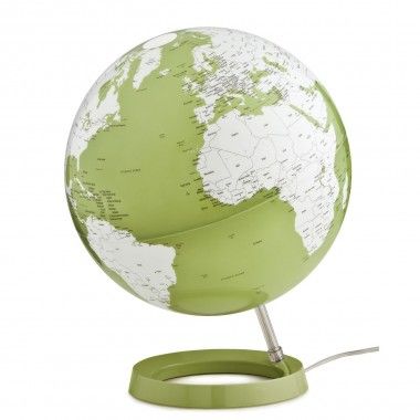Projeto branco e verde do globo da terra brilhante na base de cor do pistache