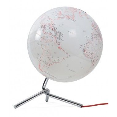 Luminous terra globo branco preto design preto nodro