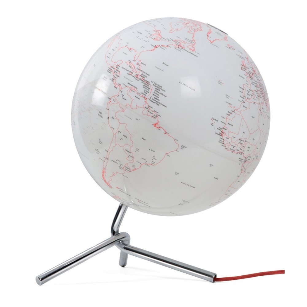 Luminous terra globo branco preto design preto nodro