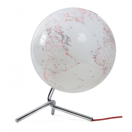 Luminous terra globo branco preto design preto nodro