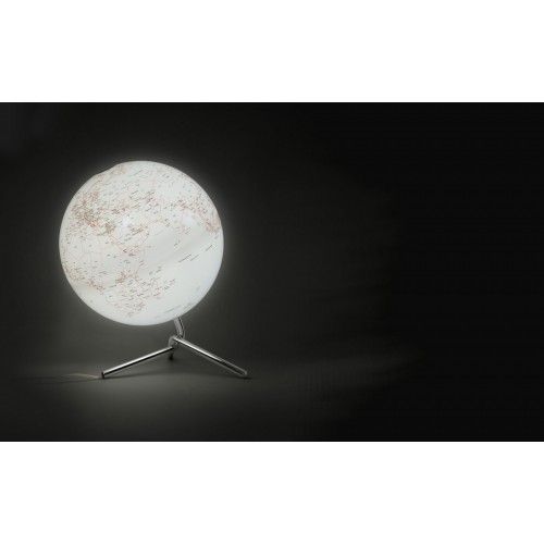 Luminous terra globo branco preto design preto nodro