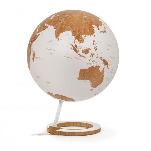 Luminous terrestrial globe bamboo design