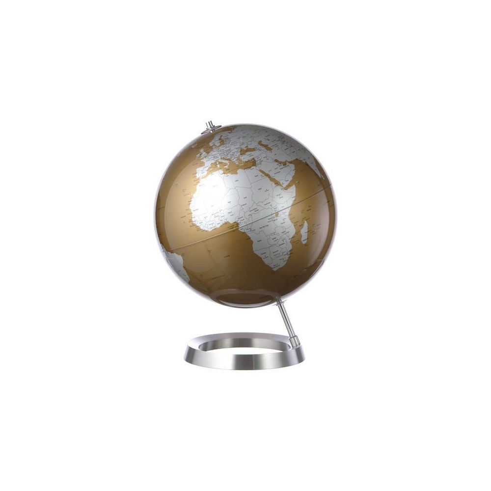 Projeto do globo da terra amêndoa na base de alumínio