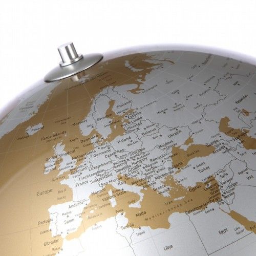 Projeto do globo da terra amêndoa na base de alumínio