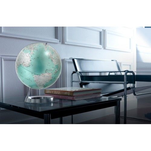 Globe terrestre design Mint sur socle aluminium