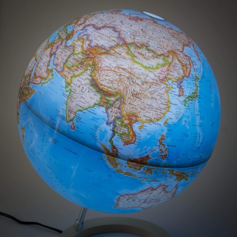 Luminous Land Globe Neon Classic na Base