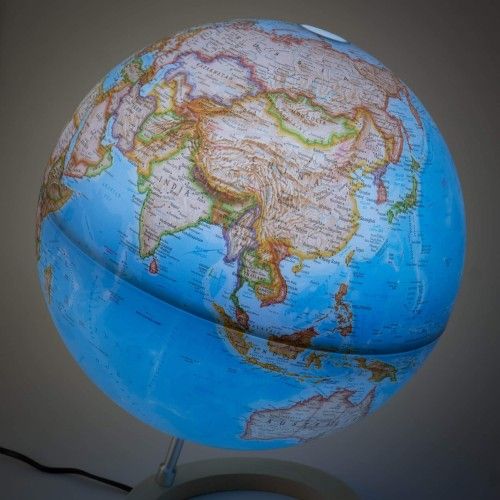 Luminous Land Globe Neon Classic na Base