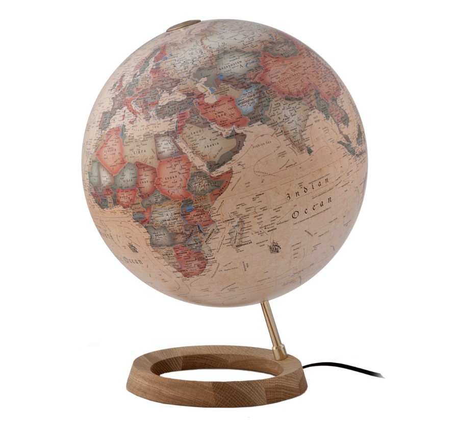 Globo terráqueo iluminado FC1 mapa antiguo Atmosphere — vista frontal