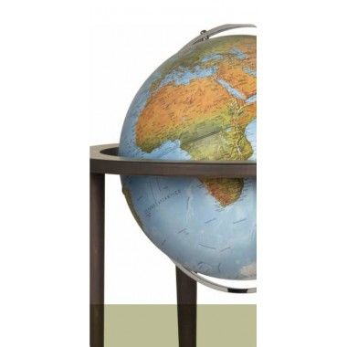 Luminous terra globo contemporâneo base de madeira rainha azul 2