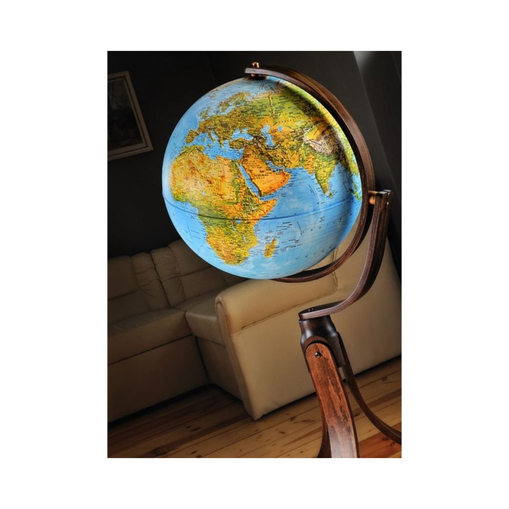 Leuchtende Erdglobe Holzböden Emily Blue