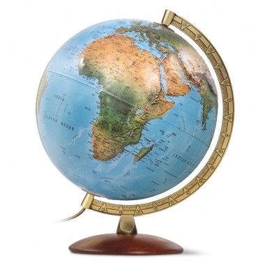 Globo de terra luminosa em alívio de diamante