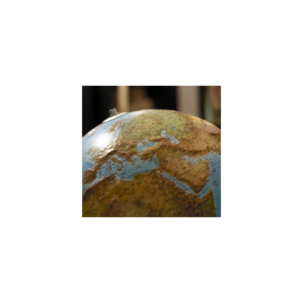 Globo de terra luminosa em alívio de diamante