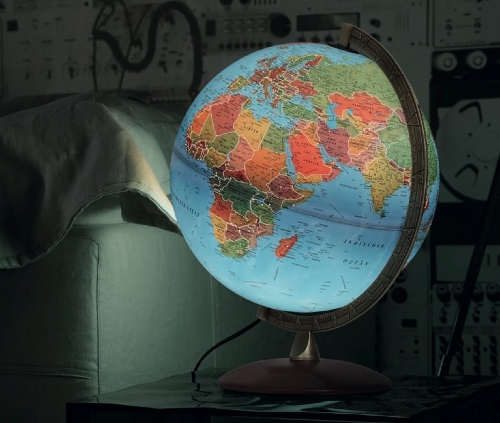 Globo terrestre luminoso ASTRA fronteiras iluminadas NOVA RICO — candeeiro aceso