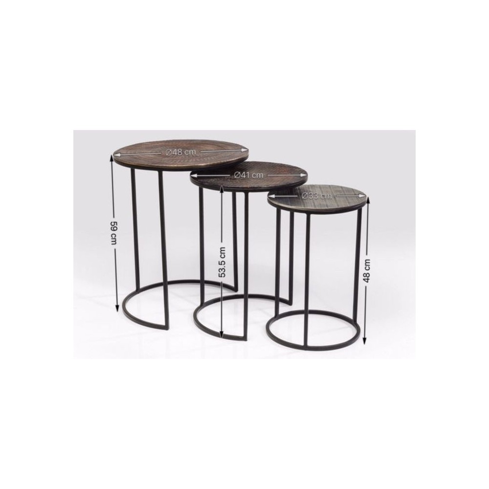 Set de 3 tables d'appoints ELECTRA Ø48cm