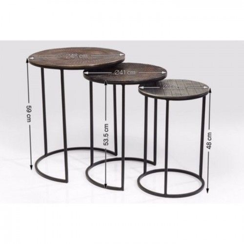 Set mit 3 ELECTRA Beistelltischen Ø48cm