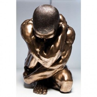 Abraço nu bronze homem estátua 2