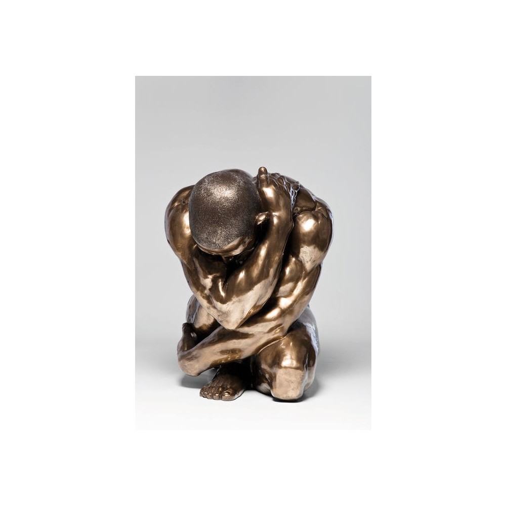 Abraço nu bronze homem estátua
