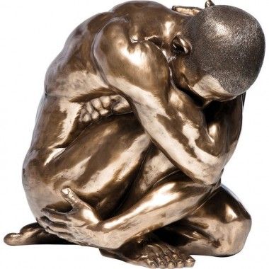 Abraço nu bronze homem estátua