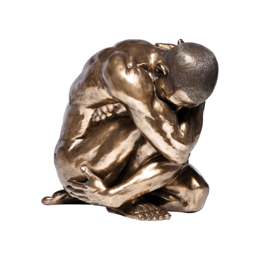 Abraço nu bronze homem estátua