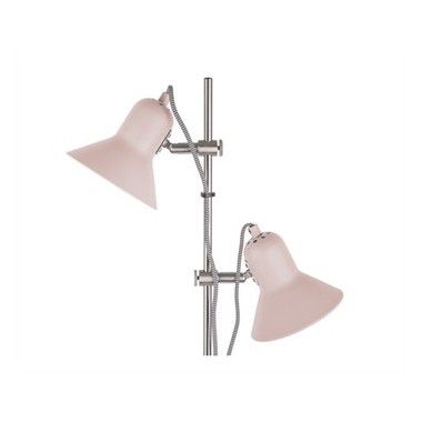 Lâmpada de chão 2 manchas de metal rosa e cromo delgado 2