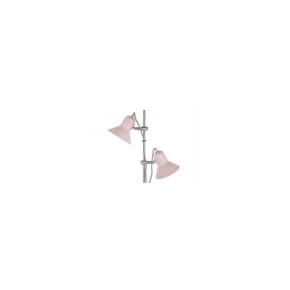 Stehlampe mit 2 rosa Metall- und Chromspots SLENDER
