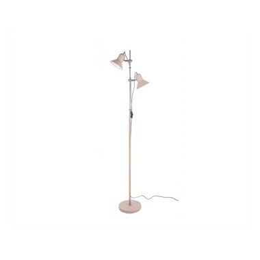 Stehlampe mit 2 rosa Metall- und Chromspots SLENDER