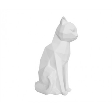 Estátua raposa branco largo origami