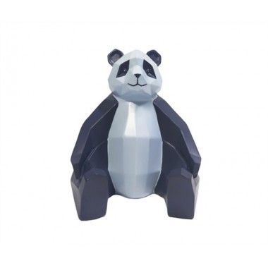 Estátua de panda azul e luz azul origami