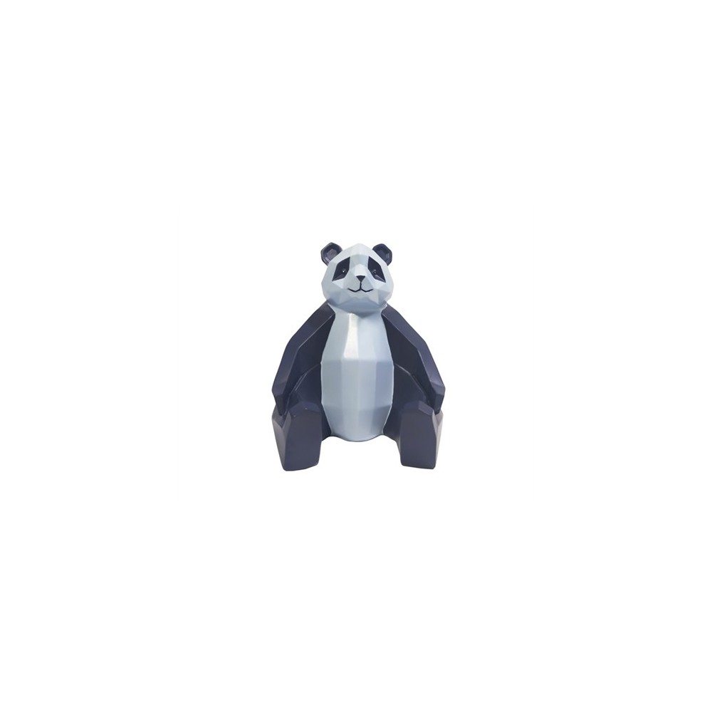 Estátua de panda azul e luz azul origami