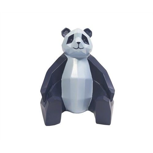 Estátua de panda azul e luz azul origami