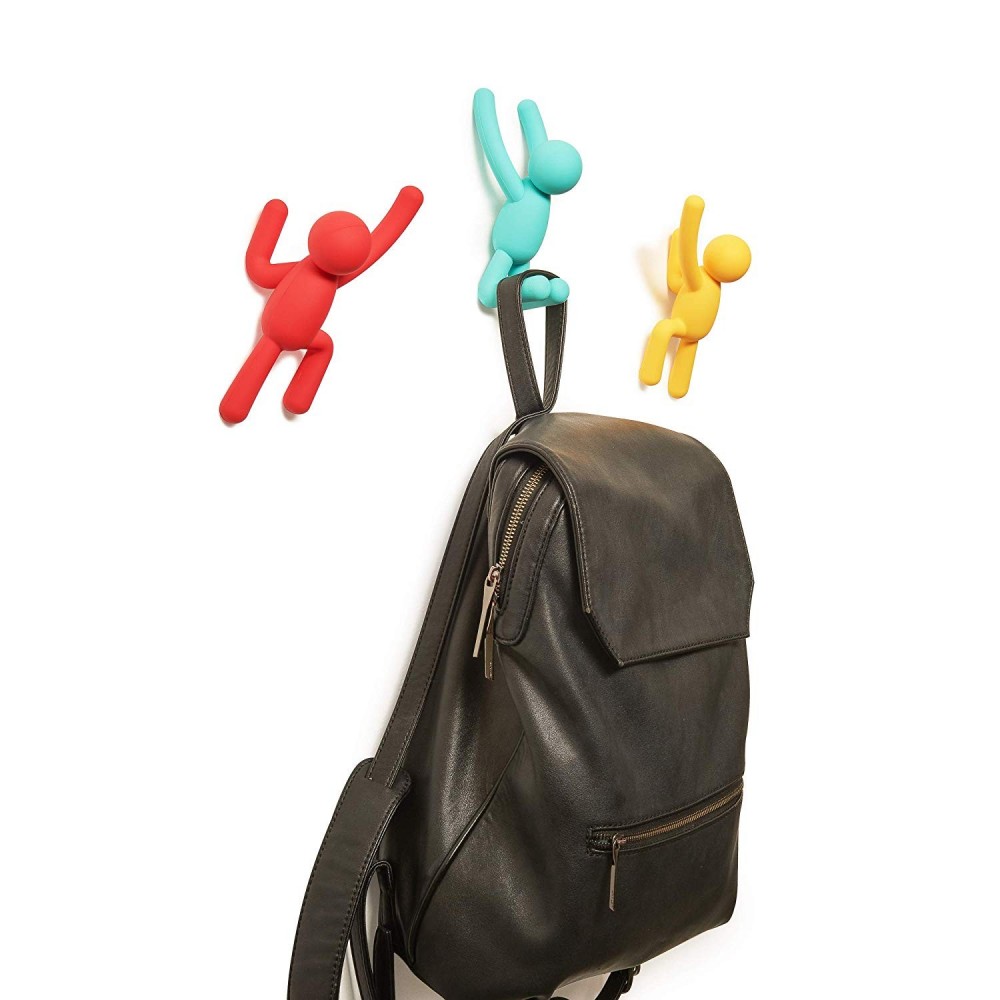 Lote de 3 ganchos de pared BUDDY multicolores