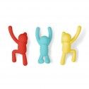 Set de 3 crochets muraux multicolores BUDDY