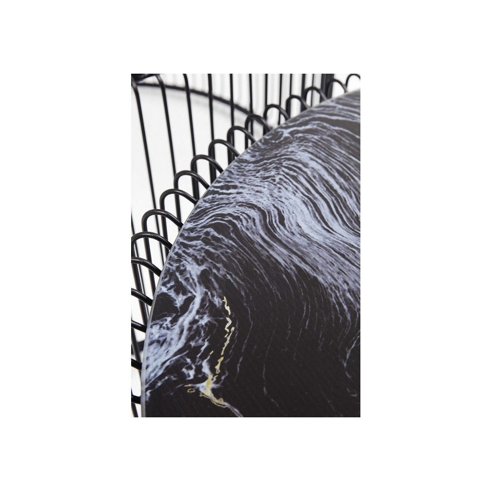 Set de 2 tables basses noires aspect marbre Wire