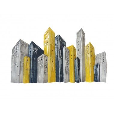 Edifícios da cidade amarelo cinza belas artes