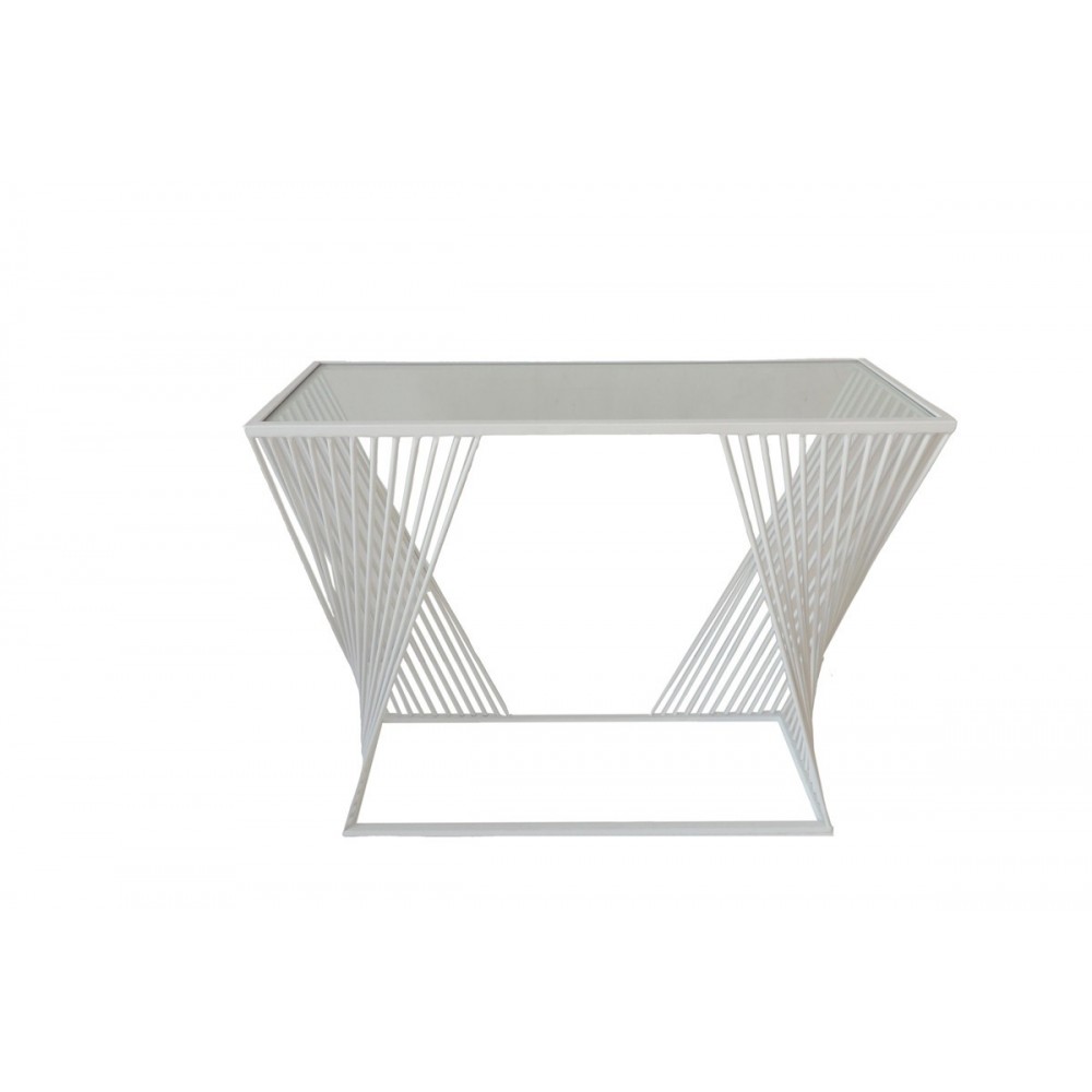 Linhas espirais console arte de ferro branco