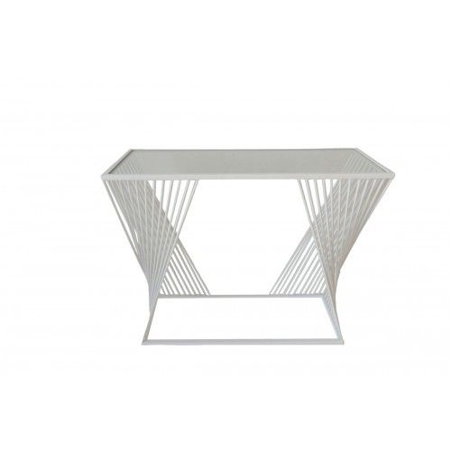 Linhas espirais console arte de ferro branco